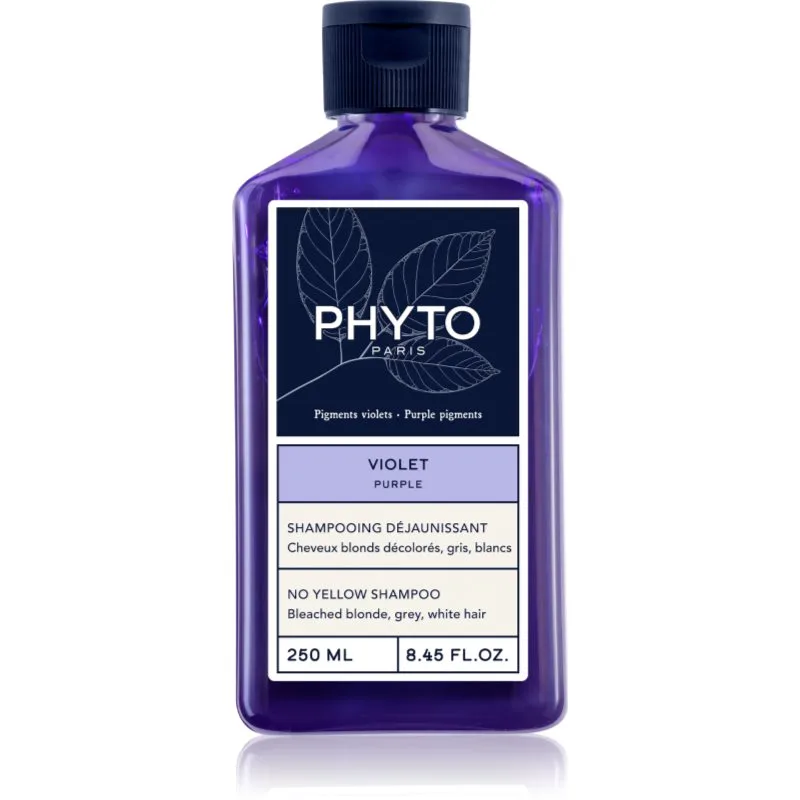 Phyto Violet No Yellow Shampoo σαμπουάν με χρώμα για ξανθά και με ανταύγειες μαλλιά 250 ml
