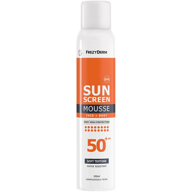 Frezyderm Sunscreen Face & Body Mousse Spf50+ Αντηλιακός Αφρός Προσώπου & Σώματος Πολύ Υψηλής Προστασίας 200ml
