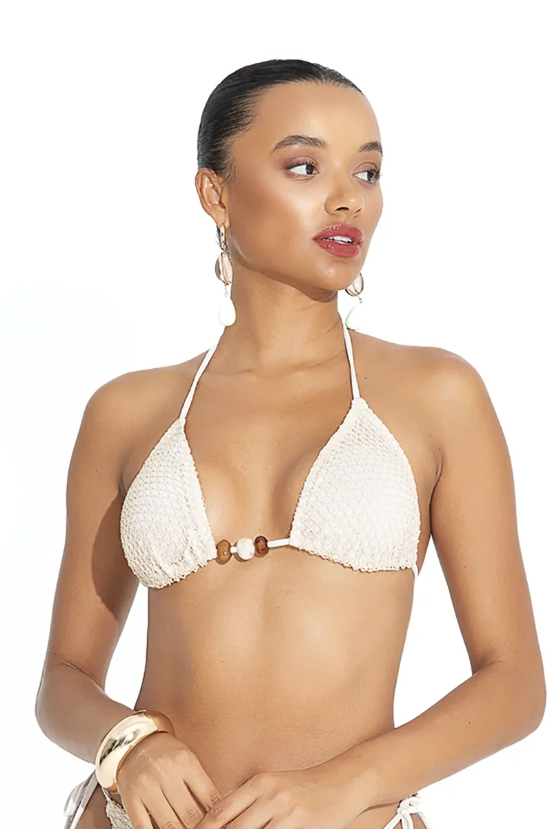 Bluepoint γυναικείο μαγιό bikini top τριγωνάκι δετό με ιδιαίτερο πλεκτό σχέδιο"Choco Lovers"-26066033-19