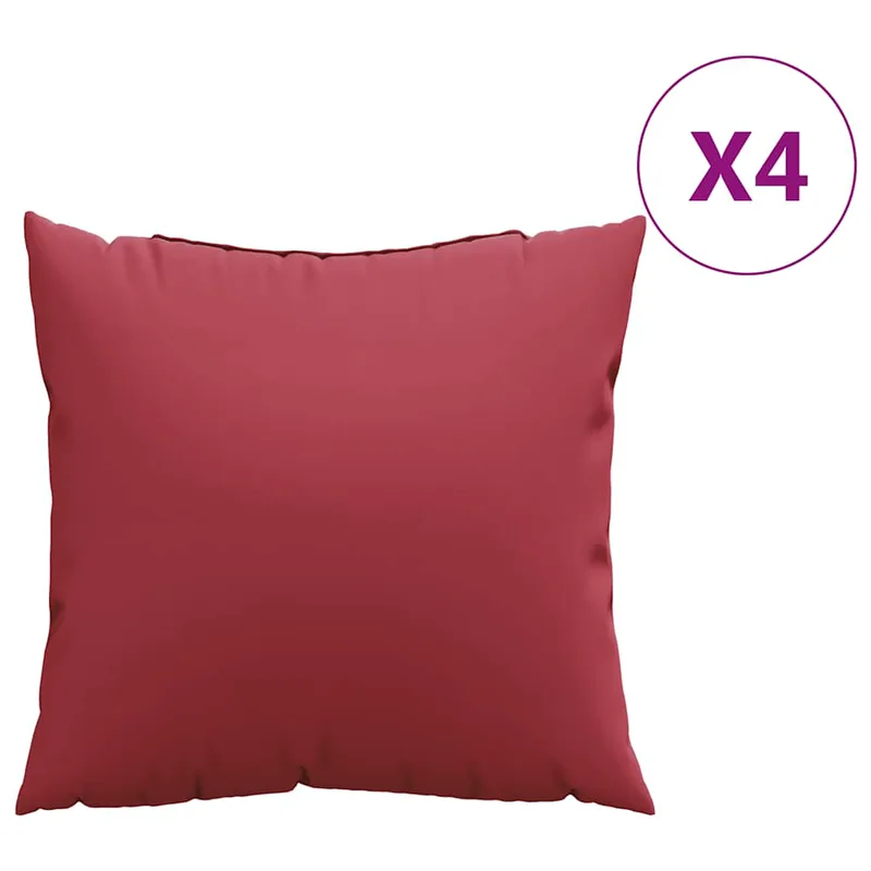 vidaXL Μαξιλάρια Καναπέ 4 τεμ. Κόκκινα 50x50 εκ. από Ύφασμα