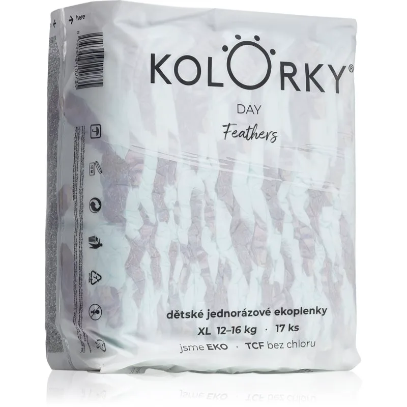 Kolorky Day Feathers πάνες μιας χρήσης ECO μέγεθος XL 12-16 Kg 17 τμχ