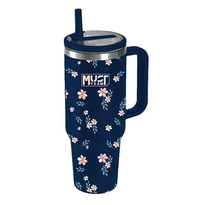 Tumbler 900ml - Floral Navy