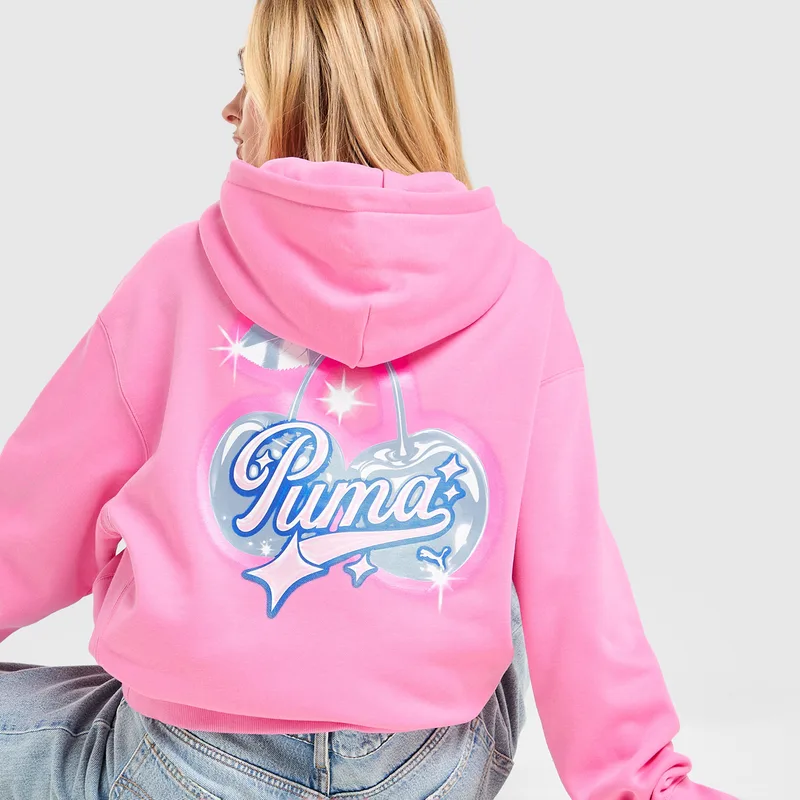 Puma Hoops Cherry Graphic Γυναικεία Μπλούζα Με Κουκούλα (9000258197_91249)