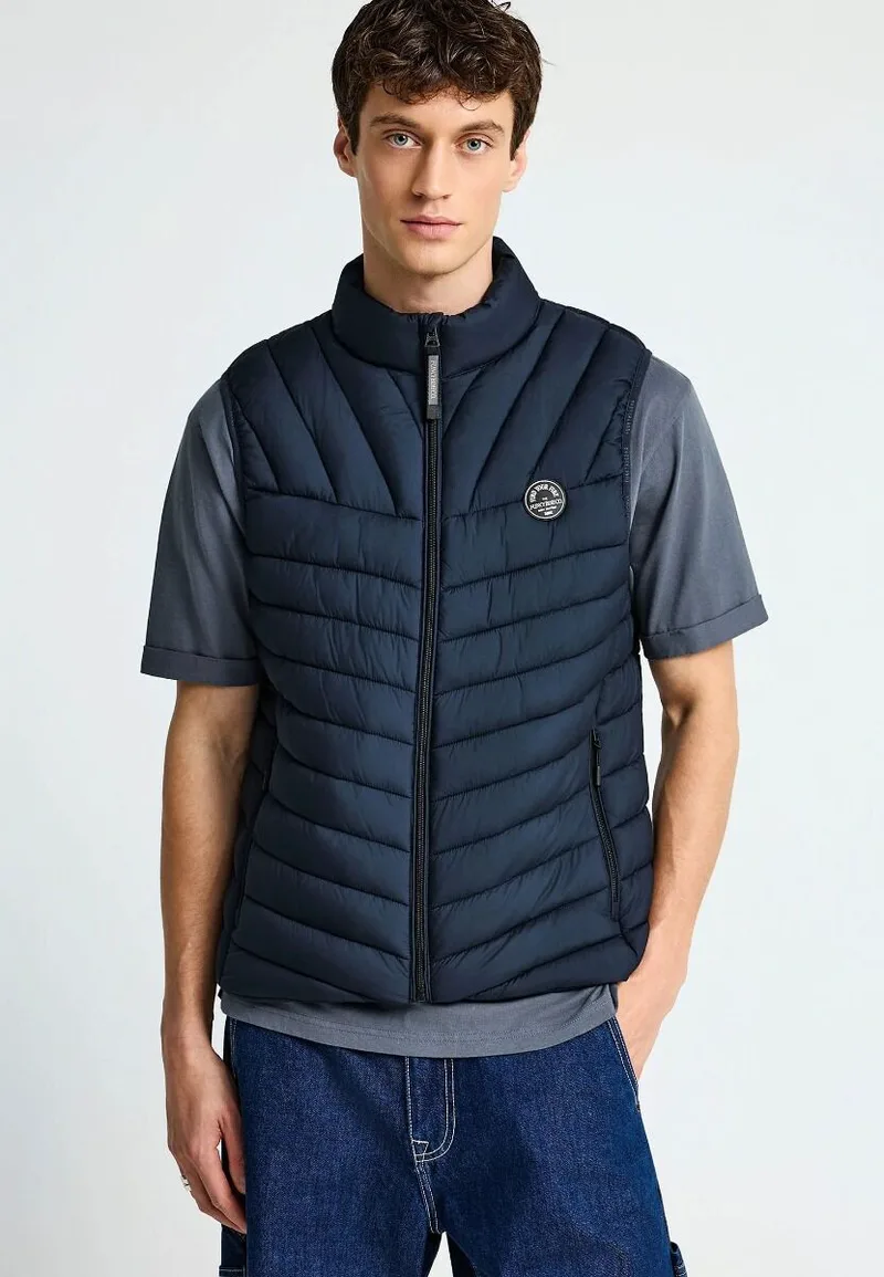 Funky Buddha Ανδρικό αμάνικο καπιτονέ μπουφάν FBM013-001-01 Σκούρο Μπλέ