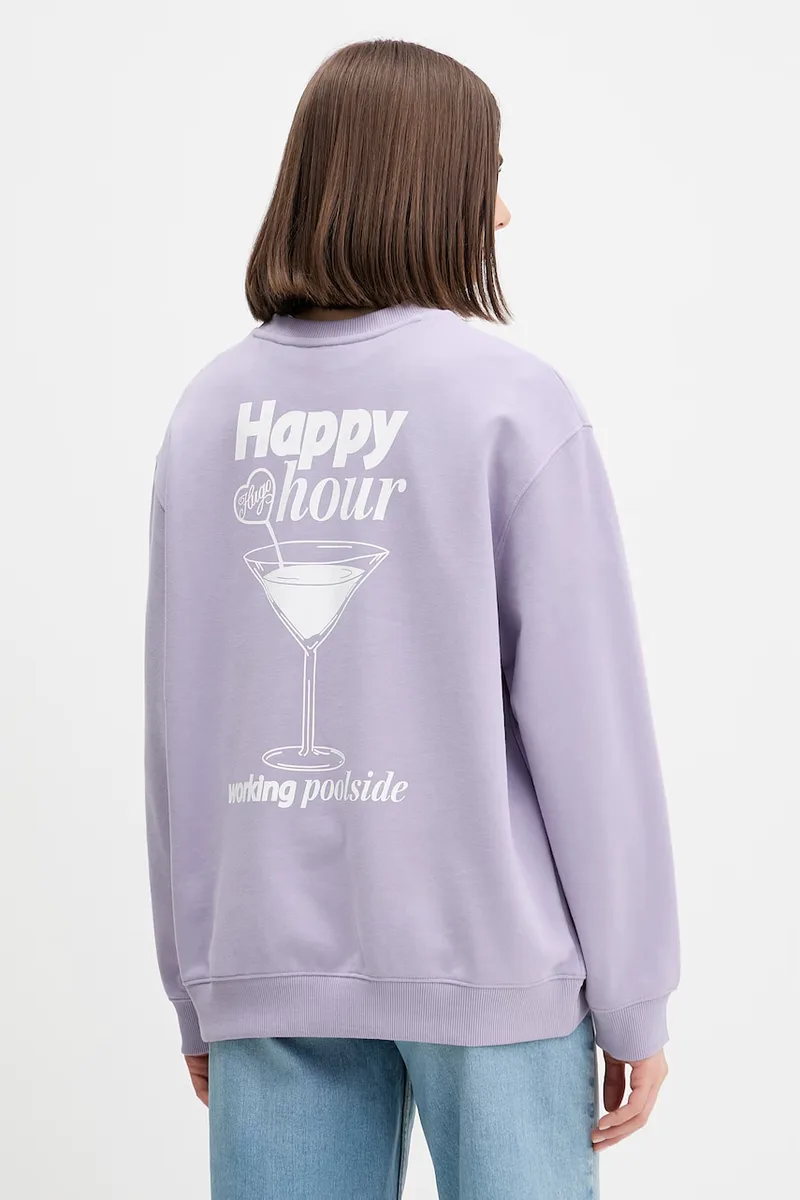 HUGO Blue μπλούζα oversize γυναικεία βαμβακερή Classic Crew_B_3