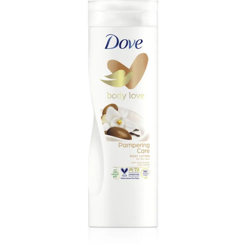 Dove Purely Pampering Shea Butter θρεπτικό γάλα για το σώμα βούτυρο καριτέ και βανίλια 400 ml
