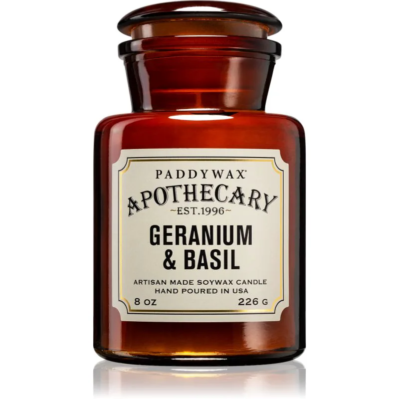 Paddywax Apothecary Geranium & Basil αρωματικό κερί 226 γρ