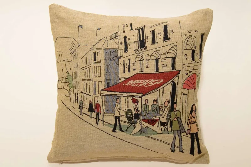 Μαξιλαροθήκη Διακόσμησης Silk Fashion French Bistrot 45x45