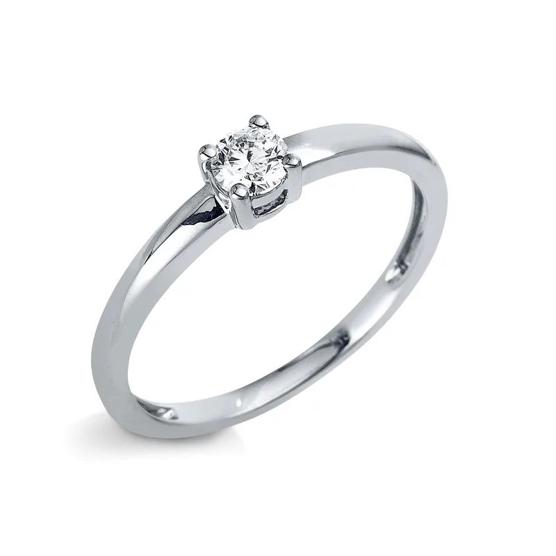 Diamond Group Μονόπετρο Δαχτυλίδι με Διαμάντι Brilliant από Λευκό Χρυσό 18 Καρατίων DDX554