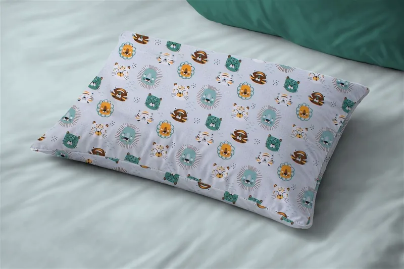 Μαξιλαροθήκη Bebe Βαμβακερή 35x45εκ. Big Cats 28 Light Aqua DimCol