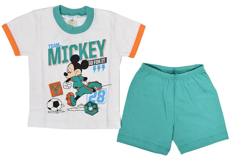 ΠΥΖΑΜΑ MINERVA MICKEY GO FOR IT ΛΕΥΚΟ/ΤΙΡΚΟΥΑΖ (78ΕΚ.)-(6-12 ΜΗΝΩΝ)