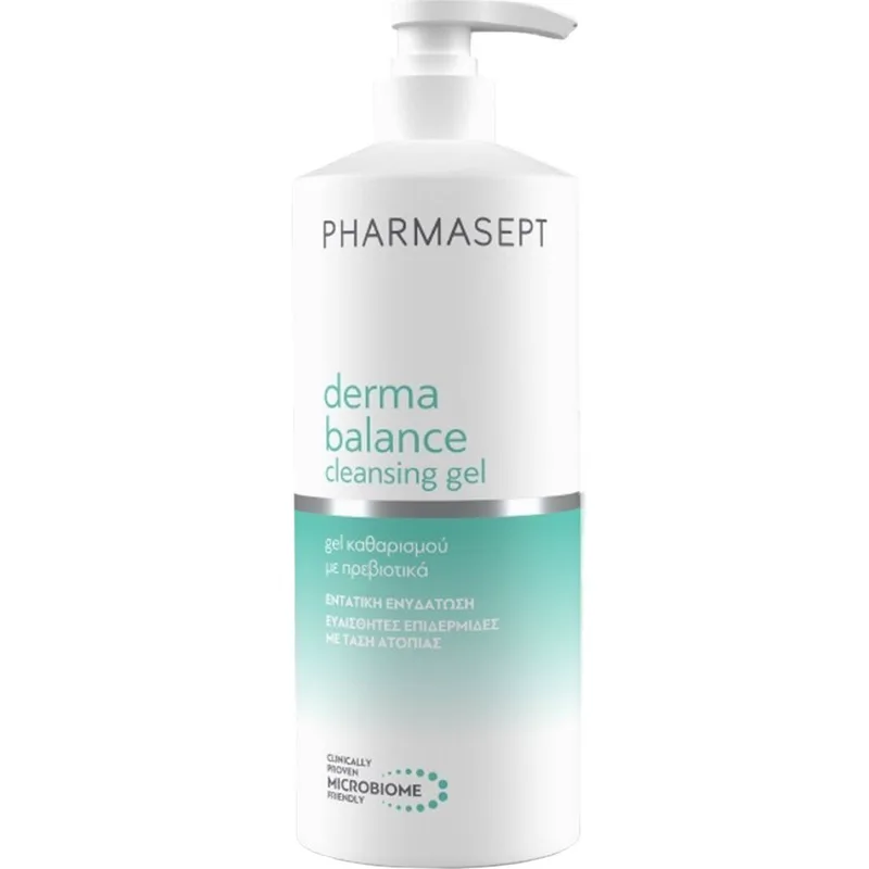 Pharmasept Derma Balance Cleansing Gel Καθαρισμού Προσώπου - Σώματος με Πρεβιοτικά για Ευαίσθητες Επιδερμίδες με Τάση Ατοπίας 500ml