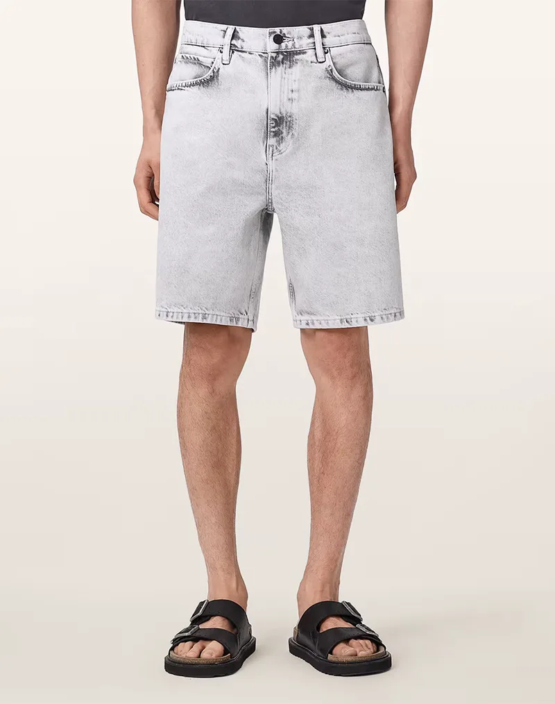 ALL SAINTS LENNY SHORT M076TE-Bleached Grey DenimGray