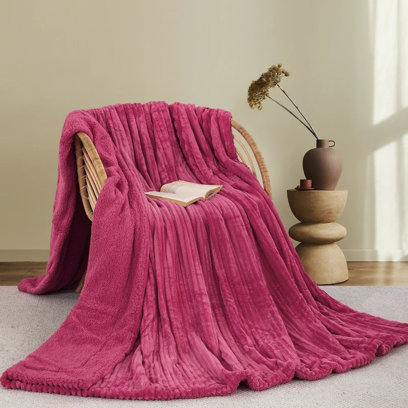 Κουβερτα Fleece/Sherpa 220X240 Adam Home (400) Fucshia(21)