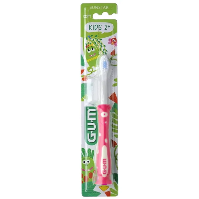 Gum Sunstar Kids 2 Years+ Soft Toothbrush Παιδική Οδοντόβουρτσα με Βεντούζα Στερέωσης από 2 Ετών 1 Τεμάχιο Κωδ 901 - Ροζ