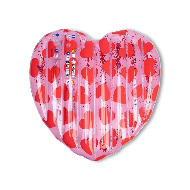 Swim Essentials: Στρώμα θαλάσσης σε σχήμα καρδιάς για παιδιά από 6+ ετών - "Red Hearts"
