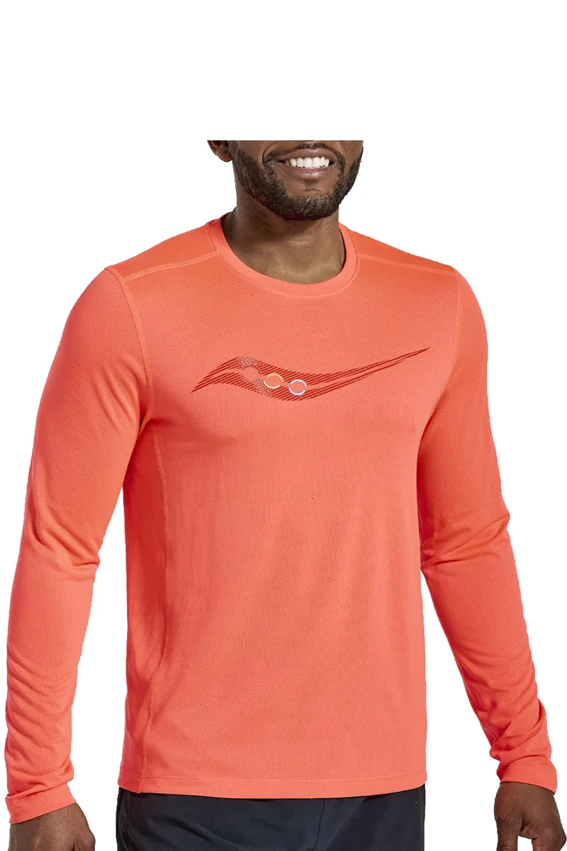 Μπλούζα Μακρυμάνικη Saucony Stopwatch Graphic SAM800311-VRA2 Ανδρικό