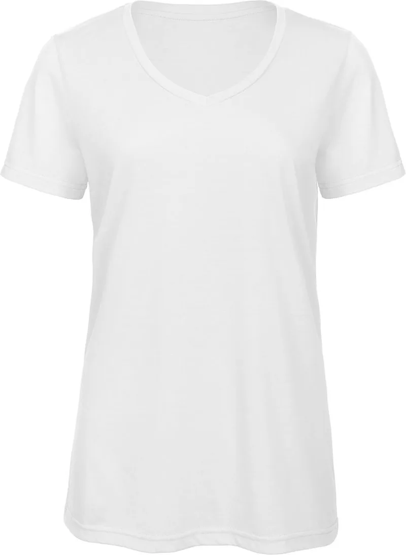 Γυναικείο T-Shirt Triblend με V λαιμόκοψη TW058 B&C Triblend /women White