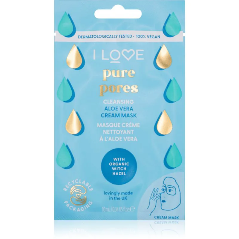 I Love Pure Pores ενυδατική κρεμώδης μάσκα 10 ml