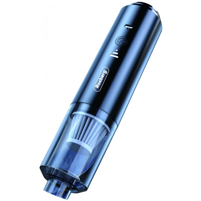Μίνι ηλεκτρική σκούπα χειρός Rosberg R51001R, 65W, 0,1 l, 12 λεπτά, λειτουργία φυσήματος, HEPA, Type-C, μπλε