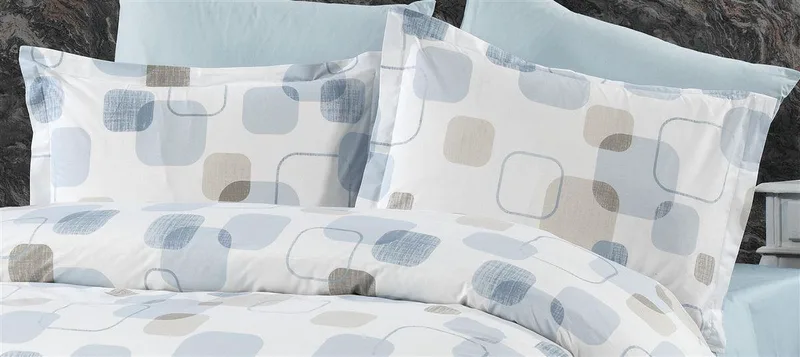 Μαξιλαροθήκη Dimcol Εμπριμέ Μελίνα 707 50x70 White-Light Blue