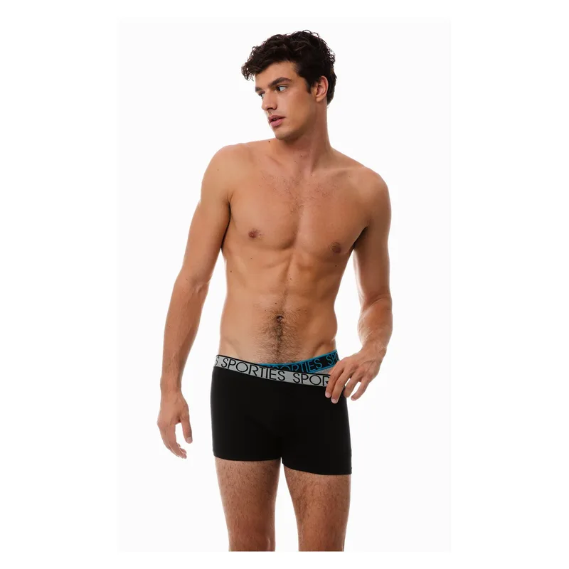 MINERVA Ανδρικό Boxer Sporties Logo - Μαύρο-Γκρι
