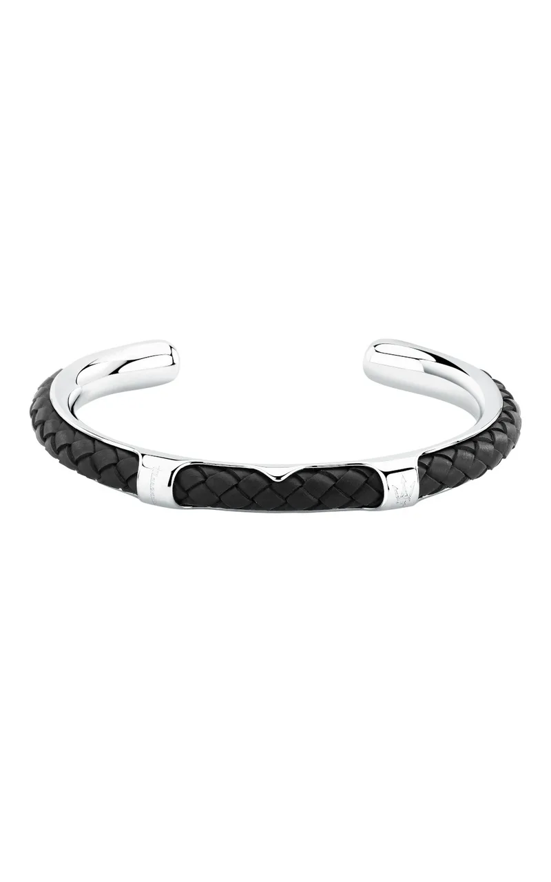 MASERATI LEATHER JM226AVE38 Βραχιόλι Μαύρο Δερμάτινο