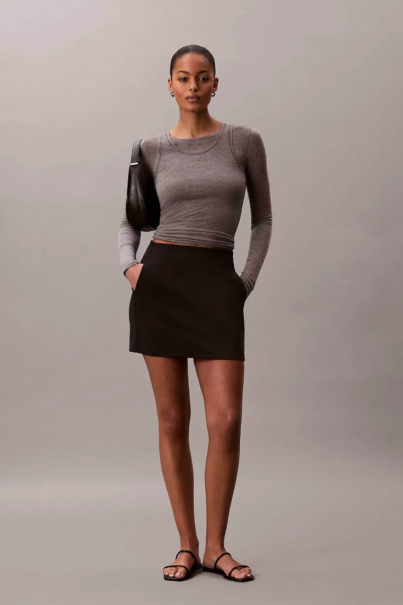 Calvin Klein Jeans γυναικεία mini φούστα με τσέπες - LV047F251G Μαύρο