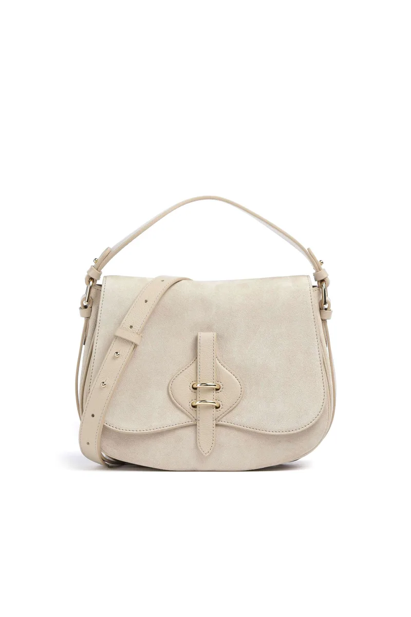 Coccinelle γυναικεία suede τσάντα χειρός "Mavery Medium" - E1U7H-180101 Μπεζ