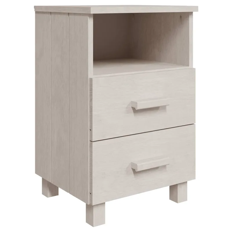 vidaXL Κομοδίνο HAMAR Λευκό 40x35x62 εκ. από Μασίφ Ξύλο Πεύκου