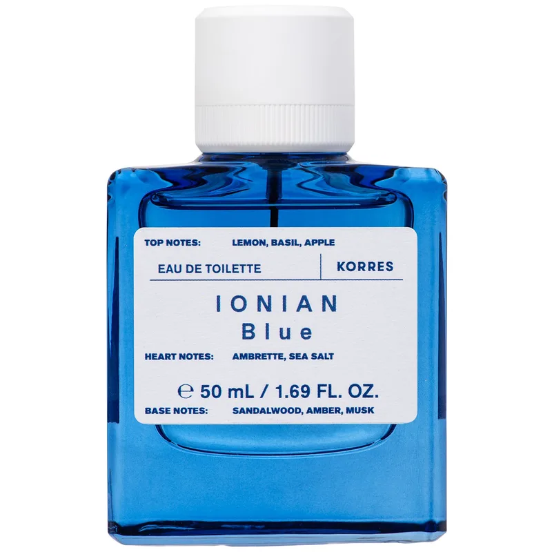 Korres Ionian Blue Eau De Toilette Μεσογειακό Άρωμα με Νότες από Λεμόνι, Βασιλικό & Μήλο 50ml