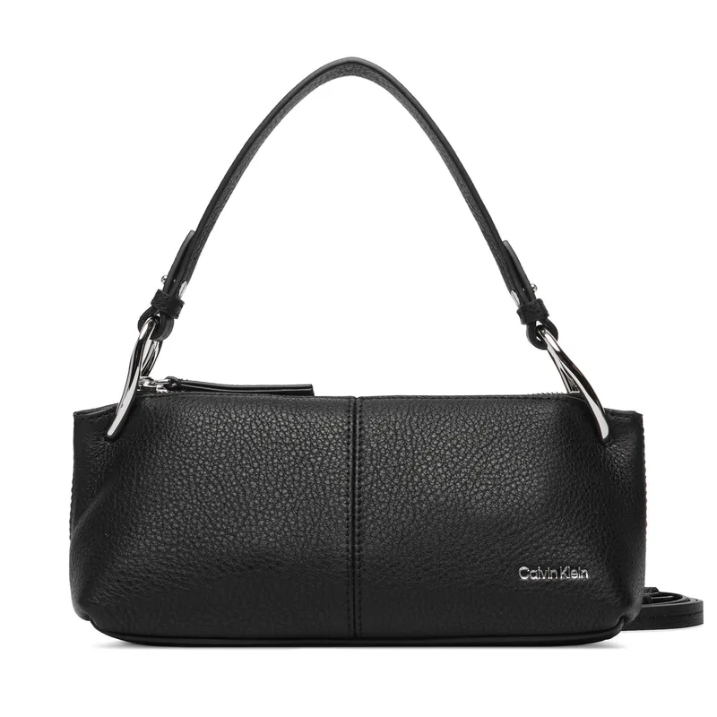 Τσάντα Calvin Klein Slouchy Leather Small Conv Bag LV04F3659G Μαύρο