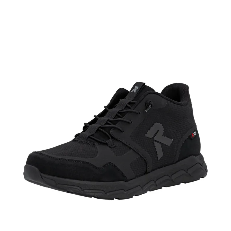 Rieker 09170-00 Ανατομικό Δερμάτινο Sneaker Μαύρο