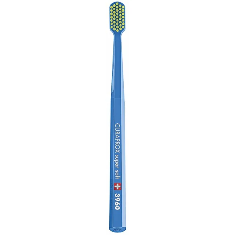 Curaprox CS 3960 Super Soft Toothbrush Πολύ Μαλακή Οδοντόβουρτσα με Εξαιρετικά Απαλές & Ανθεκτικές Ίνες Curen για Αποτελεσματικό Καθαρισμό 1 Τεμάχιο - Μπλε / Κίτρινο