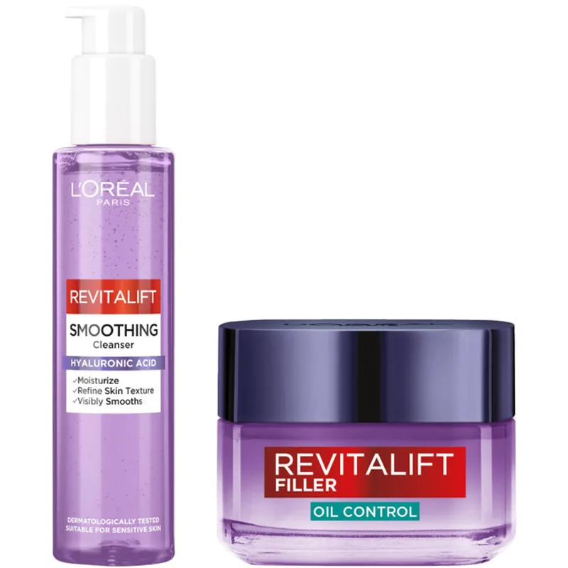 L'Oreal Paris Promo Revitalift Filler Hyaluronic Gel-Cream 50ml & Smoothing Cleanser Spray 150ml
