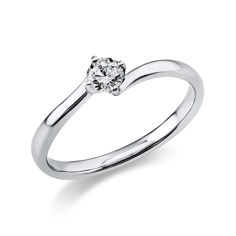Diamond Group Μονόπετρο Δαχτυλίδι με Διαμάντι Brilliant από Λευκό Χρυσό 18 Καρατίων DDX541