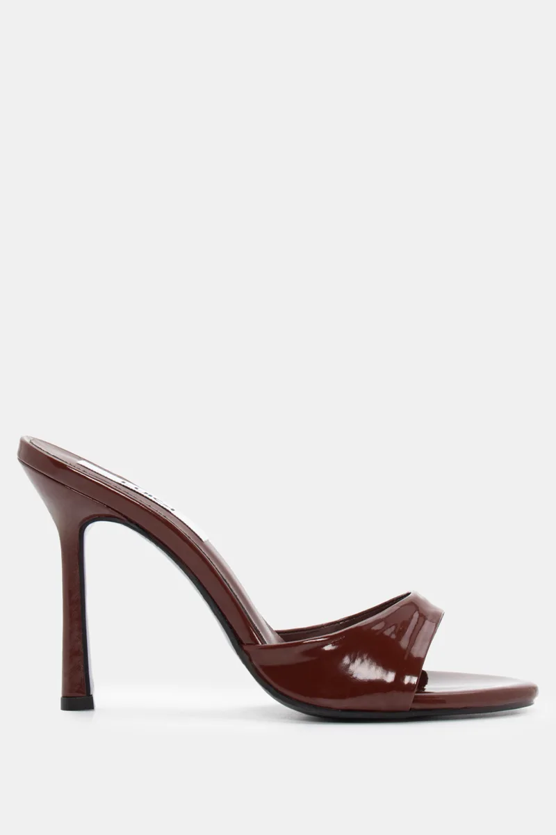 LUIGI DESIGN - Mules με Τακούνι - Καφέ Σκούρο