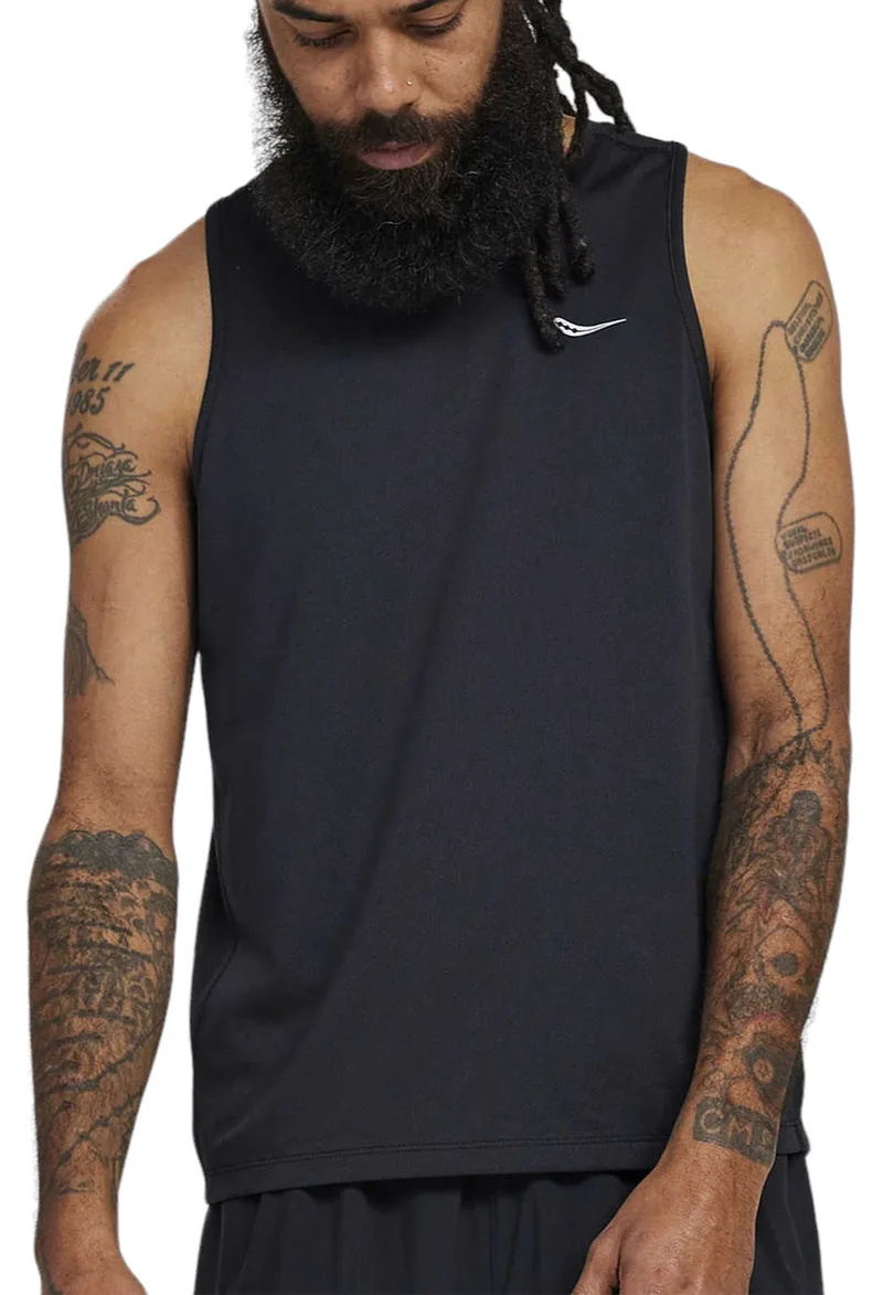 Μπλούζα Αμάνικη Saucony Stopwatch Singlet SAM800277-BK Ανδρικό