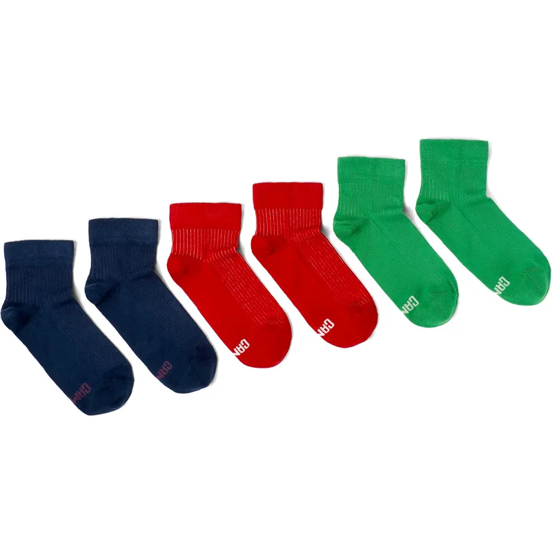 CAMPER Sox Socks - Unisex Κάλτσες - Πράσινο,Μπλε,Κόκκινο, Μέγεθος L, Cotton fabric