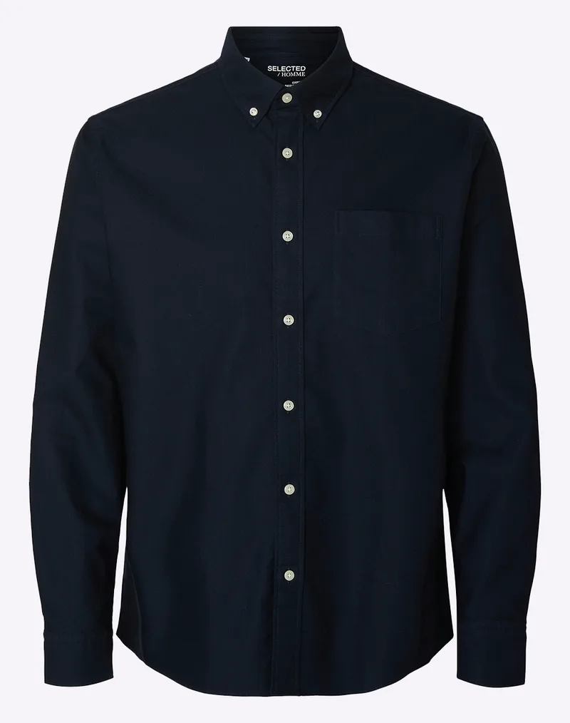 SELECTED SLHREGRICK-OX SHIRT LS NOOS 16077359-Sky Captain NavyBlue