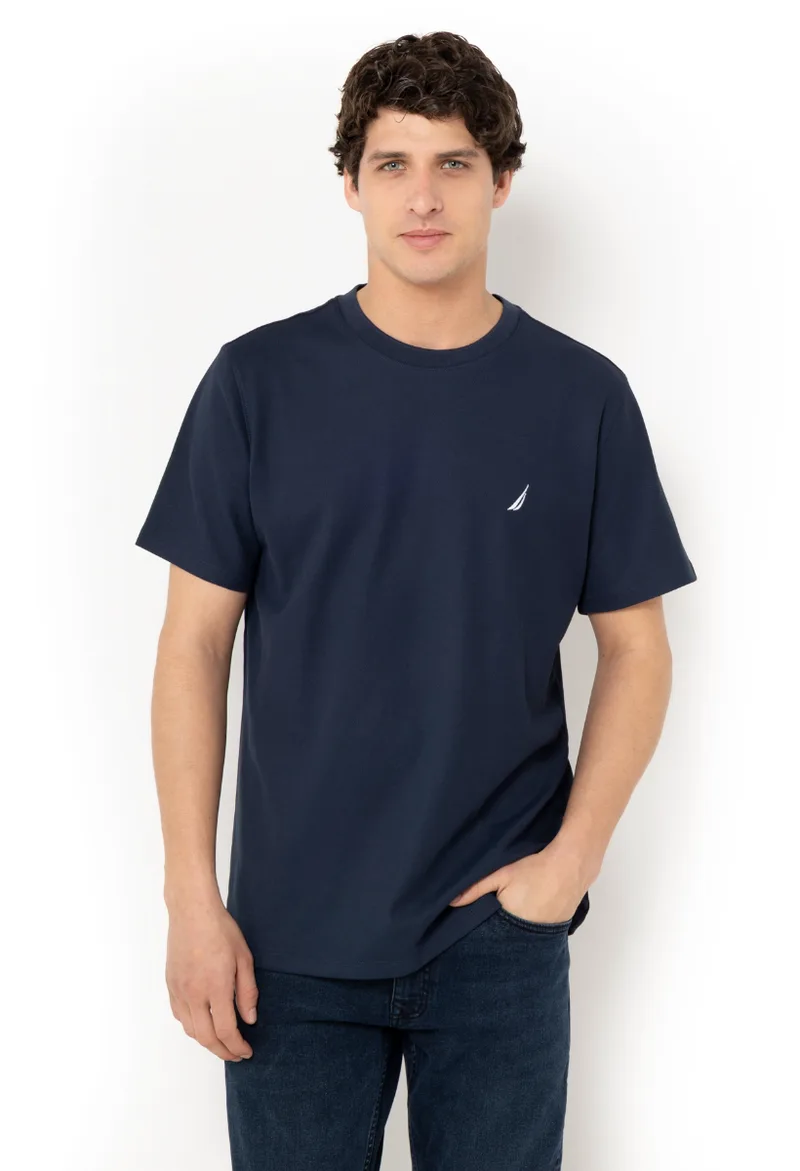 ΑΝΔΡΙΚΟ T-SHIRT NAUTICA ΚΟΝΤΟΜΑΝΙΚΟ ΣΚΟΥΡΟ ΜΠΛΕ