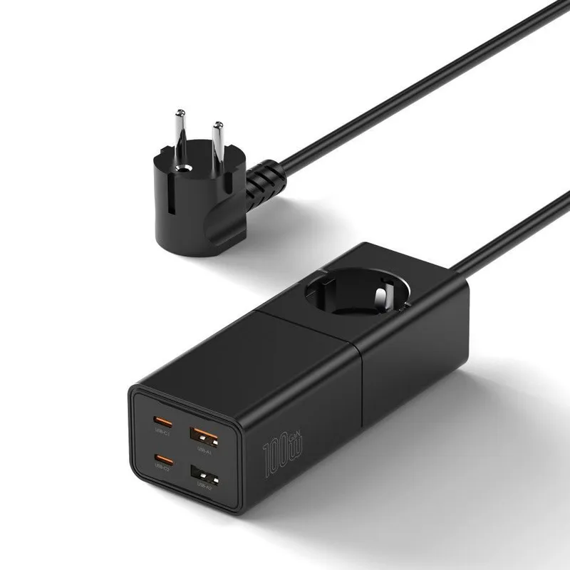 WiWU 100W GaN Power Charging Strip Station Black (S004)