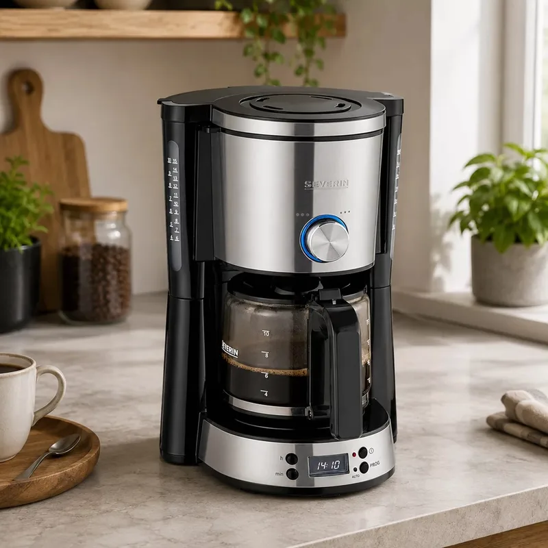 Severin Καφετιέρα Φίλτρου 1000W Inox/Black 1,25Lt.