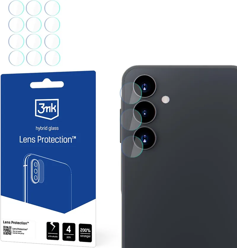 Hybrid Glass Samsung Galaxy A16 3MK Lens Protector Αντιχαρακτικό Υβριδικό Προστατευτικό για Φακό Κάμερας 4 Τεμάχια (5903108616454)