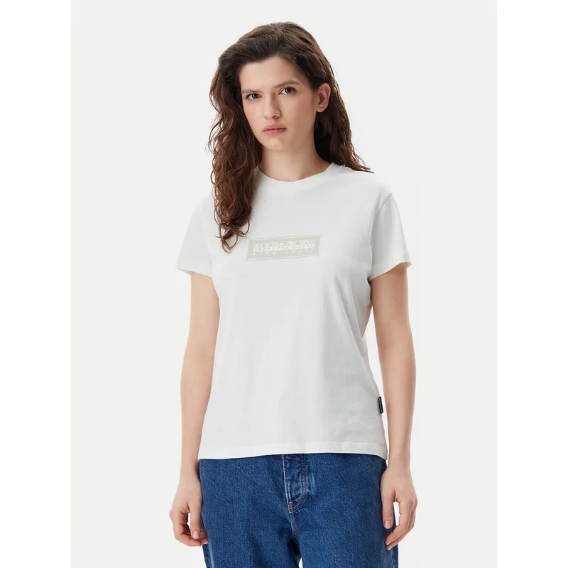 Napapijri T-Shirt NP0A4IP1 Λευκό Regular Fit