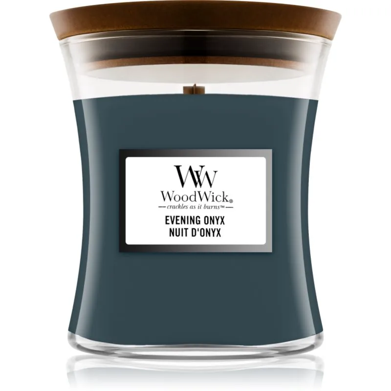 Woodwick Evening Onyx αρωματικό κερί με ξύλινο φιτίλι 275 γρ