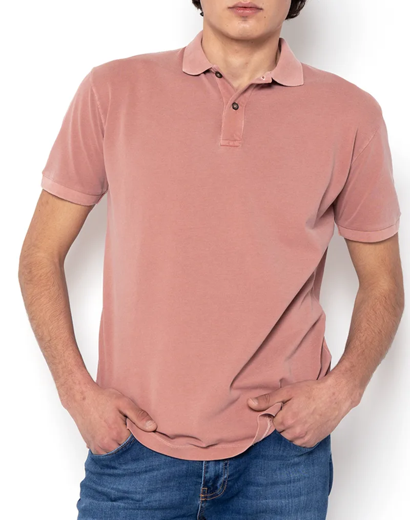 THE BOSTONIANS ΜΠΛΟΥΖΑ POLO PIQUE DELAVE REGULAR FIT 3PS1298-APPLE LightRed