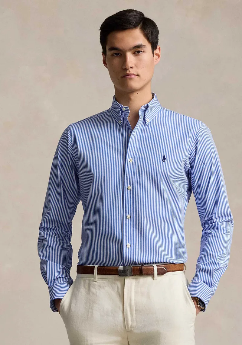 Polo Ralph Lauren Πουκάμισο Striped Stretch - 710929346 001 Light Blue/White