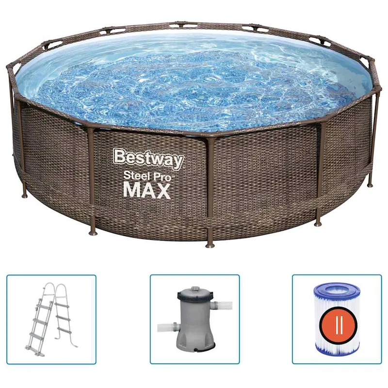 Bestway Σετ Πισίνας Deluxe Series Steel Pro MAX Στ�ογγυλ� 366x100 εκ.