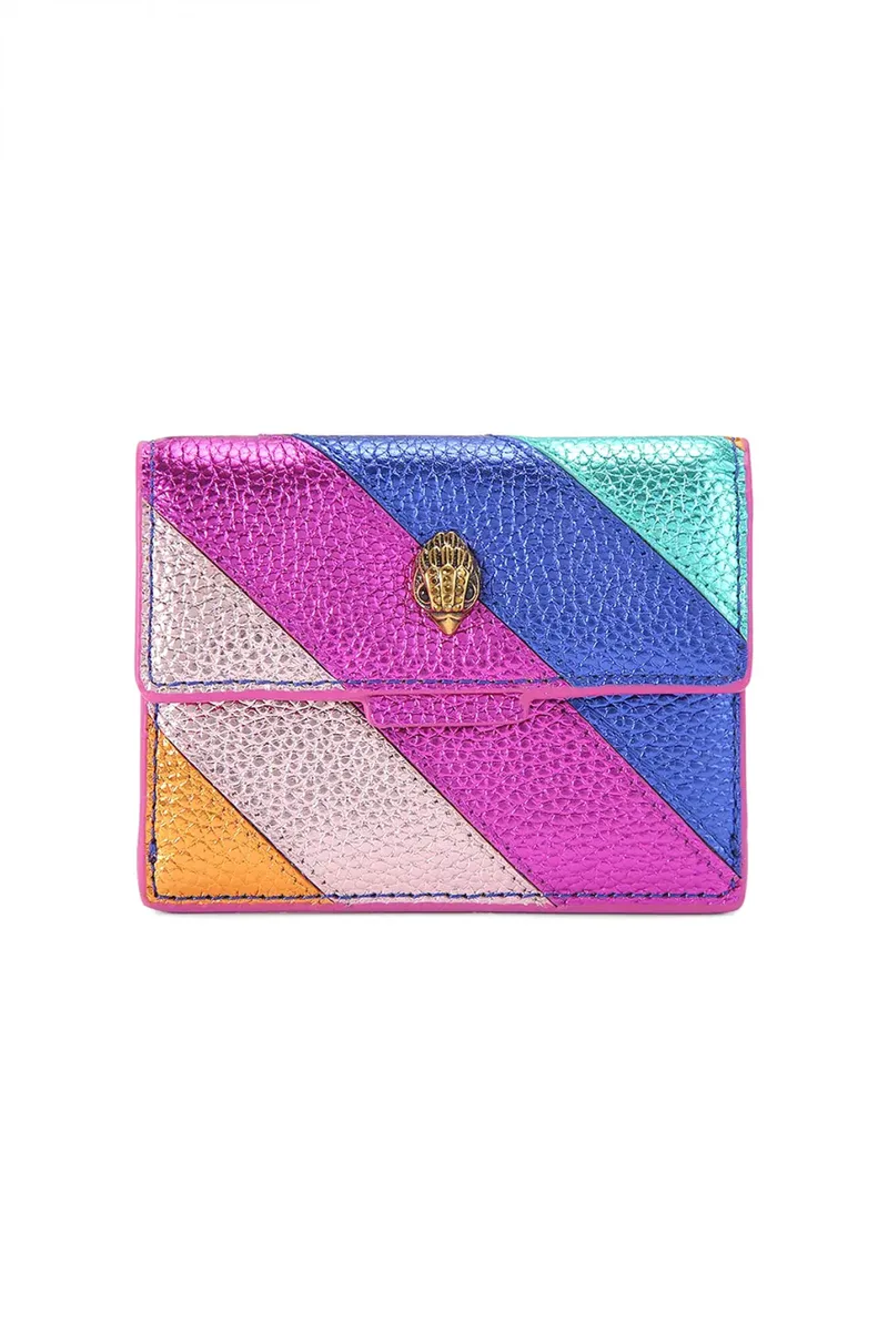 KURT GEIGER ΠΟΡΤΟΦΟΛΙ FLAP CC KENSINGTON METAΛΛΙΚΑ XRVMATA LOGO ΠΟΛΥΧΡΩΜΟ